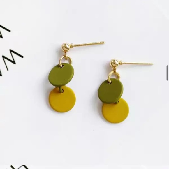 Duo Circles Drop Earrings - Picture 2 of 11